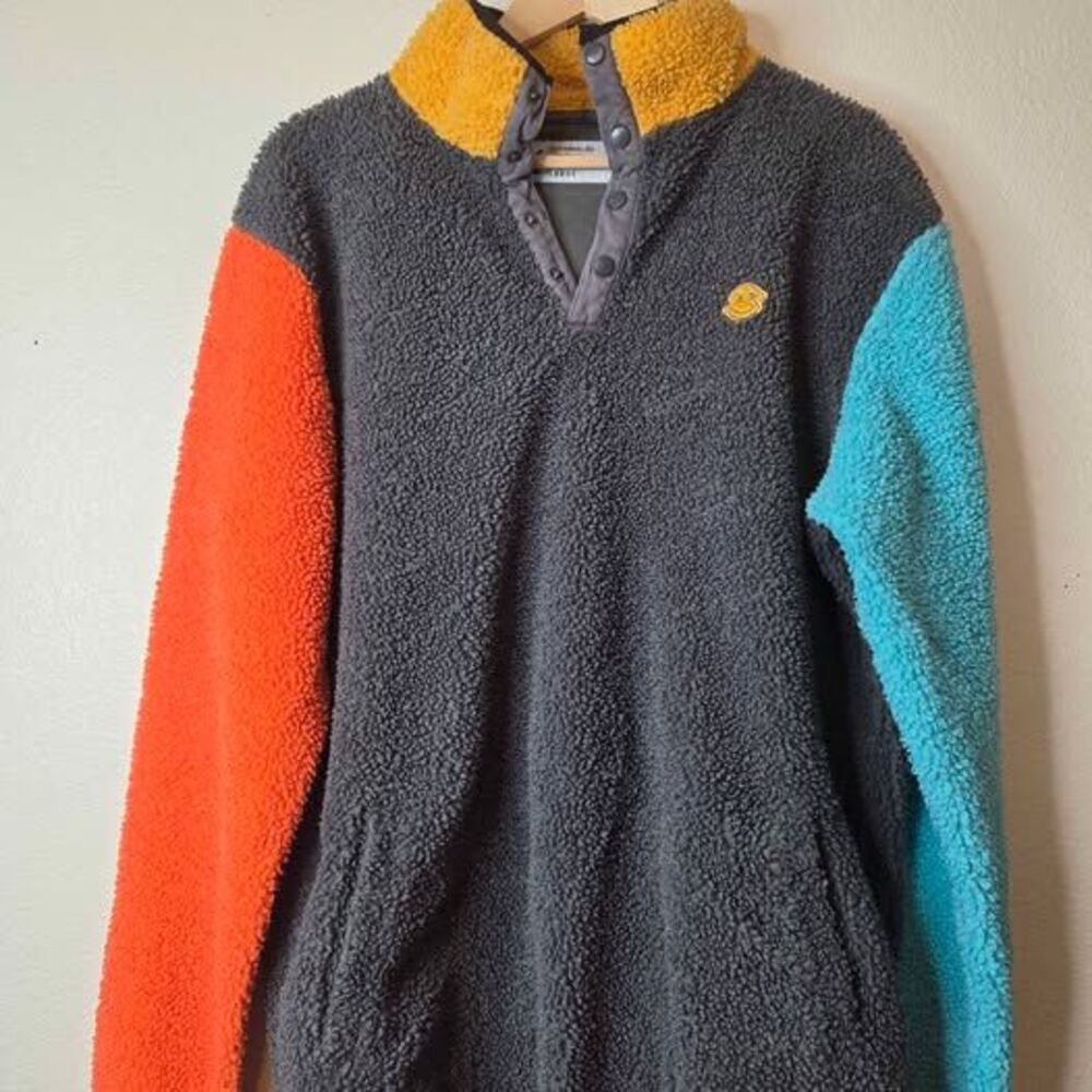 Dutch Bros Colorblock Fleece Pullover Size Large unisex